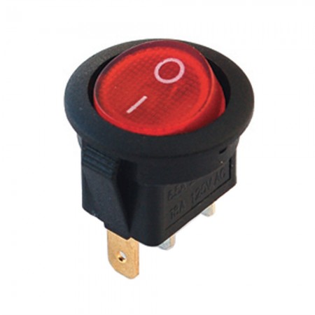 YUVARLAK 12V 3P ON-OF IŞIKLI  ANAHTAR IC-131A KCD1-5-101N