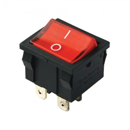 ORTA BOY ON-OFF 4P IŞIKLI  ANAHTAR IC-126 KCD1-6-201N