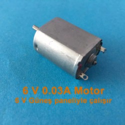 Güneş Paneli ile Çalışan DC Motor 3-6 V 300mA