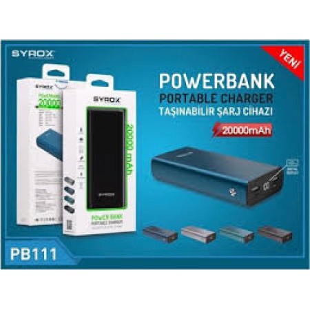 Syrox 20000 mAh  Metal Taşınabilir Şarj Cihazı