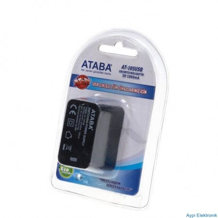 ATABA AT-105 USB 220 GİRİŞ 1000MH 5 VOLT USB ADAPTÖR - 9165