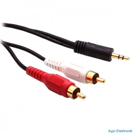 S-LİNK SL-857 2 RCA ERKEK + 3.5 MM STEREO ERKEK 1.5 METRE - 12354