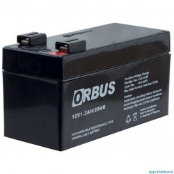 AKÜ 12 VOLT 1.3 AMPER ORBUS ORB12-1.3 (96 X 42 X 52 MM) - 13136