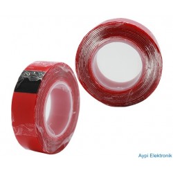 KIRMIZI NİTTO VHB AKRİLİK ÇİFT TARAFLI BANT 19MM X 2MT  (OGS BANTI) - 13381