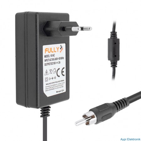 FULLY O-1614C 16 VOLT 2 AMPER TOS RCA UÇLU SANTRAL ADAPTÖRÜ - 14350