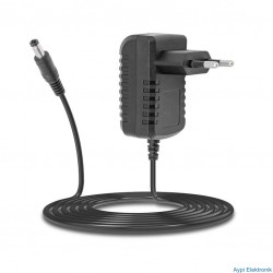 ORIJINAL 12 VOLT - 1 AMPER PRİZ TİPİ PLASTİK ADAPTÖR 5.5*2.5 UÇ (KUTUSUZ) - 17776