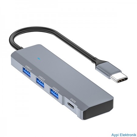 4in1 Type-C to USB Hub Adaptör Çevirici Dönüştürücü Çoğaltıcı