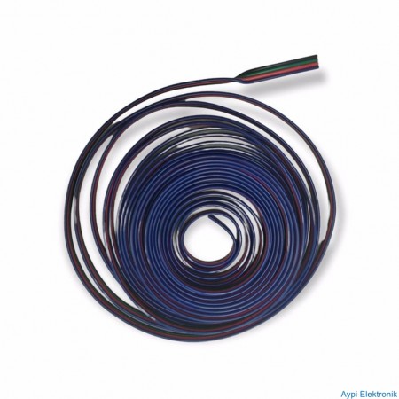 RGB Şerit Led Metrelik Kordon Kablo 10mm 4'lü 0,22mm