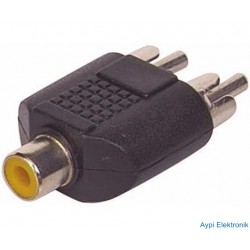 1 RCA DİŞİ / 2 RCA ERKEK ÇEVİRİCİ JACK - 2604