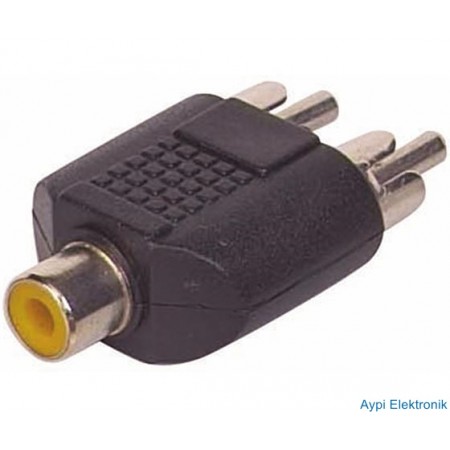 1 RCA DİŞİ / 2 RCA ERKEK ÇEVİRİCİ JACK - 2604