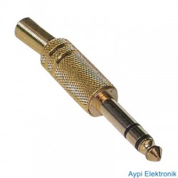 GİTAR JACK STEREO SARI GOLD METAL 1.KALİTE JACK - 2227