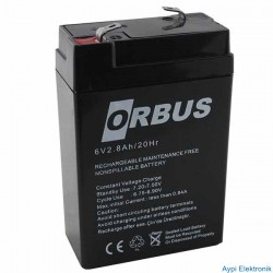 AKÜ 6 VOLT 2.8 AMPER DİK ATEX * FZA * ORBUS  ( 66 X 33 X 97 MM ) - 3285