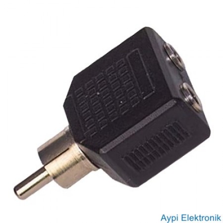 1 RCA ERKEK / 3.5 MM STEREO 2 DİŞİ ÇEVİRİCİ JACK - 645