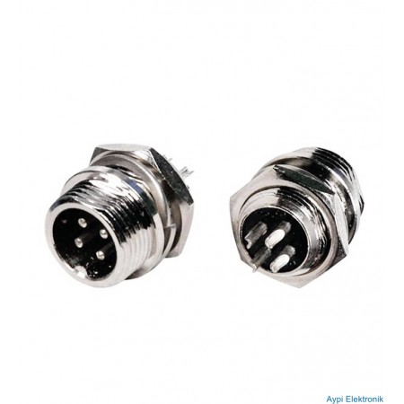 12MM 4P  Mike Konnektör- ERKEK   MAYK