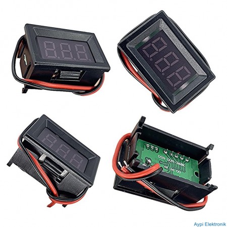 DC 2.4-30V 2 Kablolu Dijital Voltmetre 0.36 inç