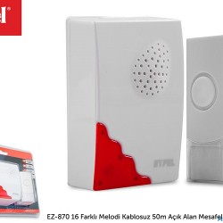 KABLOSUZ KAPI ZİLİ 16 MELODY PİLLİ EYFEL