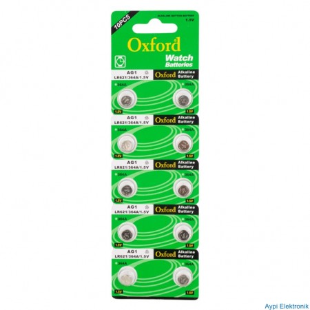 OXFORD AG1 LR621 ALKALİN SAAT PİLİ 10LU PAKET * TIANQIU - 18445