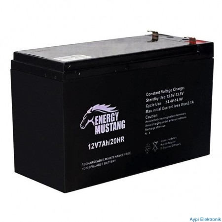 AKÜ 12 VOLT 7 AMPER ENERGY MUSTANG ( 150 X 65 X 90 MM ) - 6045