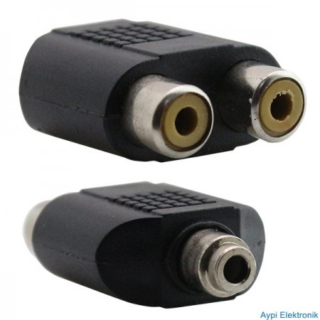 3.5 MM STEREO DİŞİ / 2 RCA DİŞİ ÇEVİRİCİ JACK - 8492