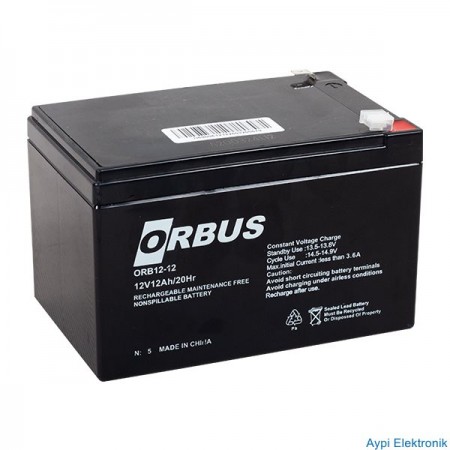 AKÜ 12 VOLT 12 AMPER ORBUS ( 151 X 98 X 95 MM ) - 3105