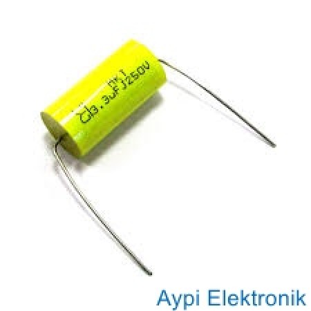 3.3 MF 400V AC POLY AKSİYAL SARI KONDANSATÖR