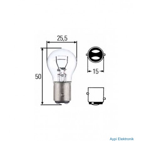12V PARK-FREN AMPUL ÇİFT DUY P21/5W 1016