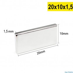 20*10*1.5 YASSI  MIKNATIS NEODYUM