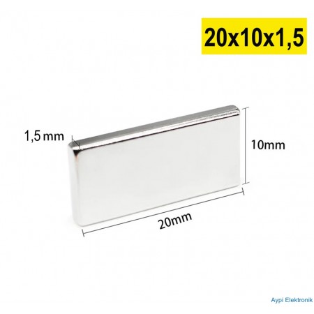 20*10*1.5 YASSI  MIKNATIS NEODYUM