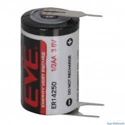 EVE ER14250/3PT 1/2AA- 3.6 VOLT KISA BOY PUNTALI LİTYUM PİL - 21503