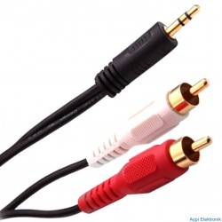 S-LINK SLX-857 3.5MM/M TO 2*RCA/M SES KABLOSU 1.5 MT KUTULU - 30513