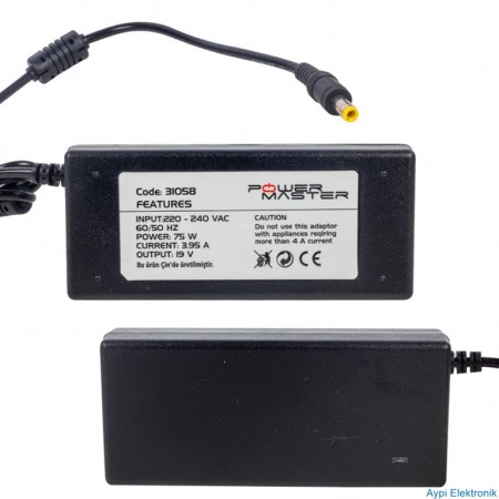 NOTEBOOK ADAPTÖR SL-NBA305 TOSHIBA 19V/3.95A 5.5*2.5 UÇ POWERMASTER - 31058