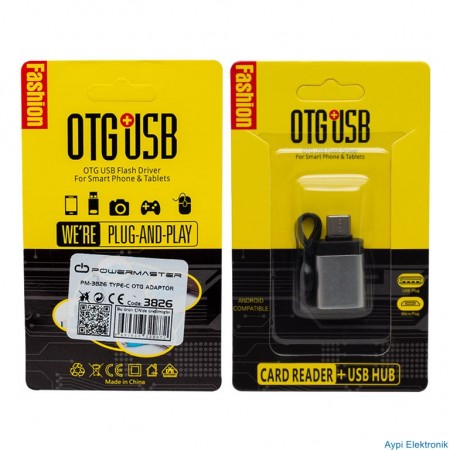 POWERMASTER PM-3826 USB TYPE-C TO USB OTG ADAPTÖR - 3826