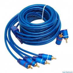 POWERMASTER PM-425 2 RCA ERKEK + 4 RCA ERKEK ŞASELİ 5 METRE MAVİ KABLO - 425