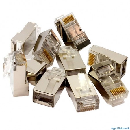 POWERMASTER PM-4426 METAL RJ45 CAT6 METAL UÇ 8P/8C SHIELD 100 LÜ PAKET FİYAT - 4426