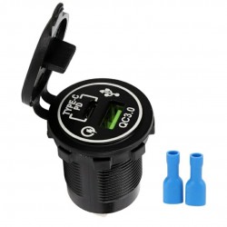 IC-266C-5 12-24 VOLT USB QC3.0 + PD TYPE-C PANO TİPİ ÇAKMAKLIK SOKETİ 41MM