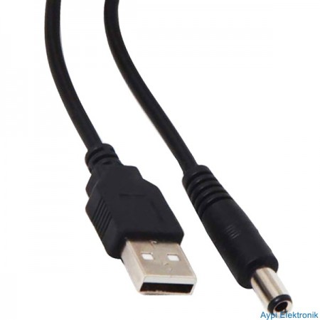 USB ERKEK 5.5*2.5 UÇ ADAPTÖR JACKLI 80 CM KABLO POWERMASTER - 4870