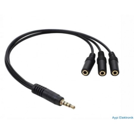 POWERMASTER PM-4871 KULAKLIK MİKROFON ÇOKLAYICI 3 PORT 3.5MM SPLİTTER ÇEVİRİCİ DÖNÜŞTÜRÜCÜ ADAPTÖR - 4871