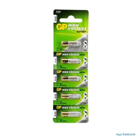 ALARM PİLİ 27A 12V İNCE GP 5Lİ PAKET - 1831