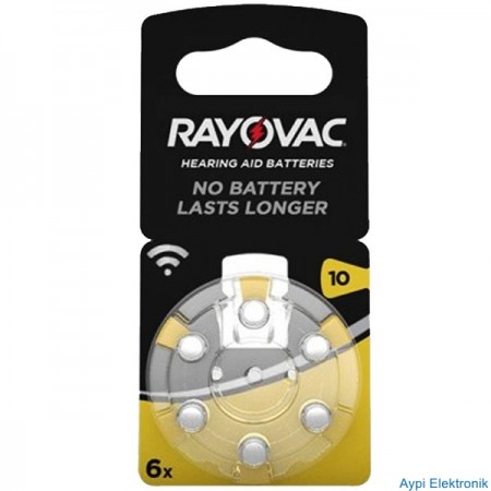 RAYOVAC 10 NO KULAKLIK PİLİ 6Lİ PAKET FİYAT - 19109