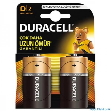 DURACELL D BÜYÜK BOY  PİL 2Lİ PAKET - 13366