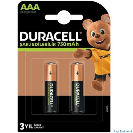 DURACELL ŞARJLI AAA İNCE 750 MA 2Lİ PAKET FİYAT - 17578