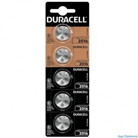 DURACELL CR2016 LİTYUM PİL 5Lİ PAKET FİYAT - 3121