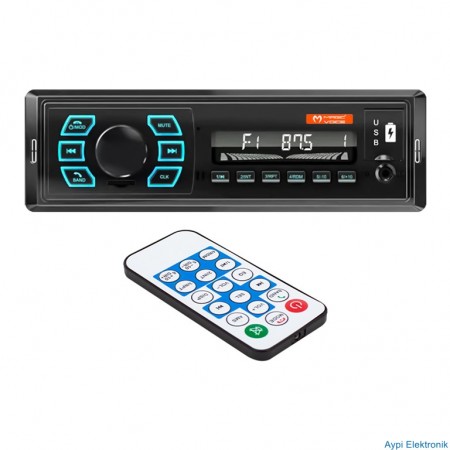 MAGICVOICE MV-5415 ÇİFT USB-SD-FM-AUX-BLUETOOTH UKLI MEKANİKSİZ OTO TEYP 4 X 55 WATT - 5415