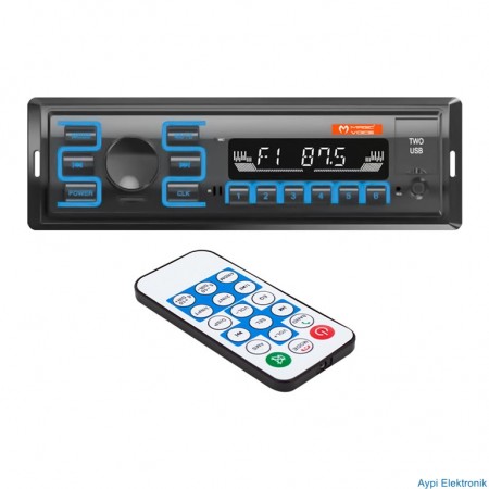 MAGICVOICE MV-5417 ÇİFT USB-SD-FM-AUX-BLUETOOTH UKLI MEKANİKSİZ OTO TEYP 4 X 55 WATT - 5417