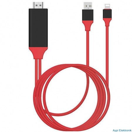 POWERMASTER PM-6020 P8M LIGHTNING TO HDMI + USB 2 METRE KABLO - 6020