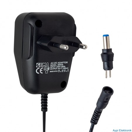 GEMA MS630 6 VOLT 300 MA PLASTİK TRAFOLU ADAPTÖR - 6517