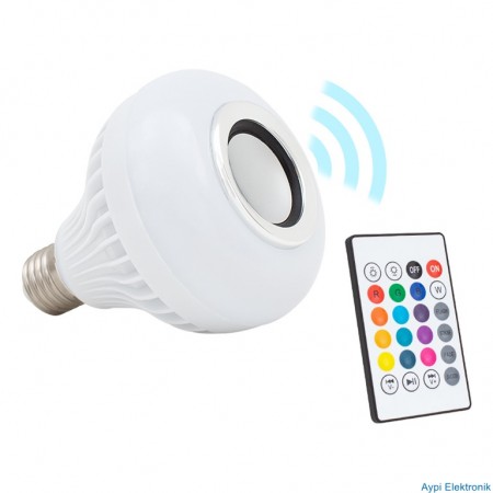 POWERMASTER OM-30 BLUETOOTH MÜZİK ÇALAR KUMANDALI RGB LED AMPUL - 7750