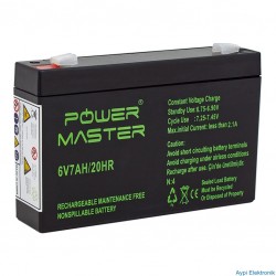 AKÜ 6 VOLT 7 AMPER POWERMASTER ( 150 X 50 X 94 MM ) - 7823