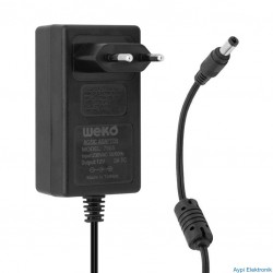 WEKO 12 VOLT - 3 AMPER - 36 WATT 5.5*2.5 UÇLU PLASTİK KASA PRİZ TİP ADAPTÖR YERLİ ÜRETİM - 7965