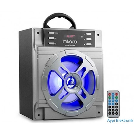 MIKADO MD-455 USB+SD+FM+BLUETOOTH MÜZİK KUTUSU 10W GRİ - 12638